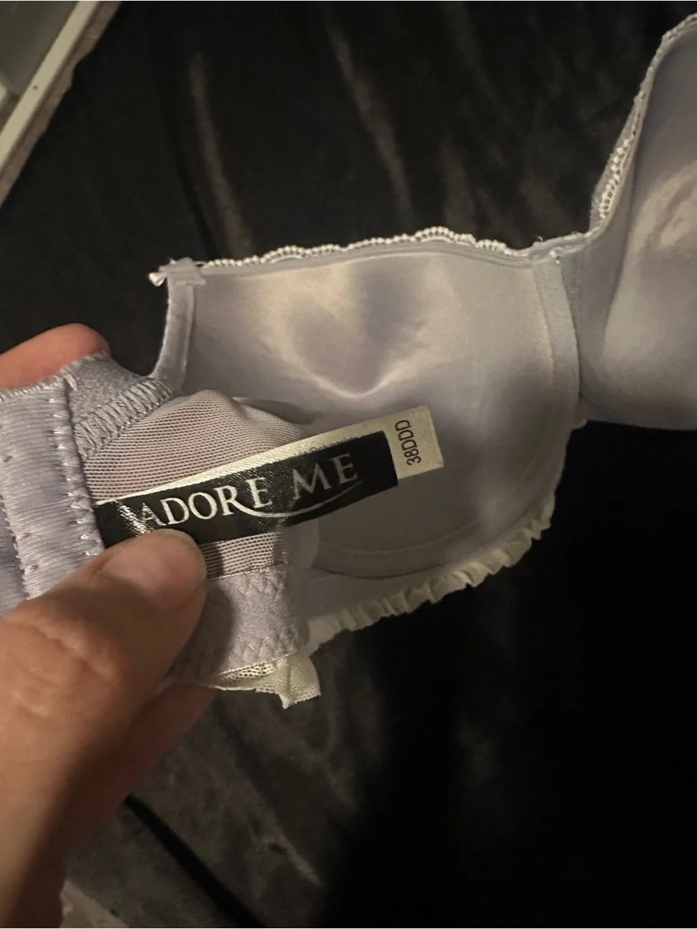 Adore Me Lavender Lace Underwire Bra with White Floral Trim